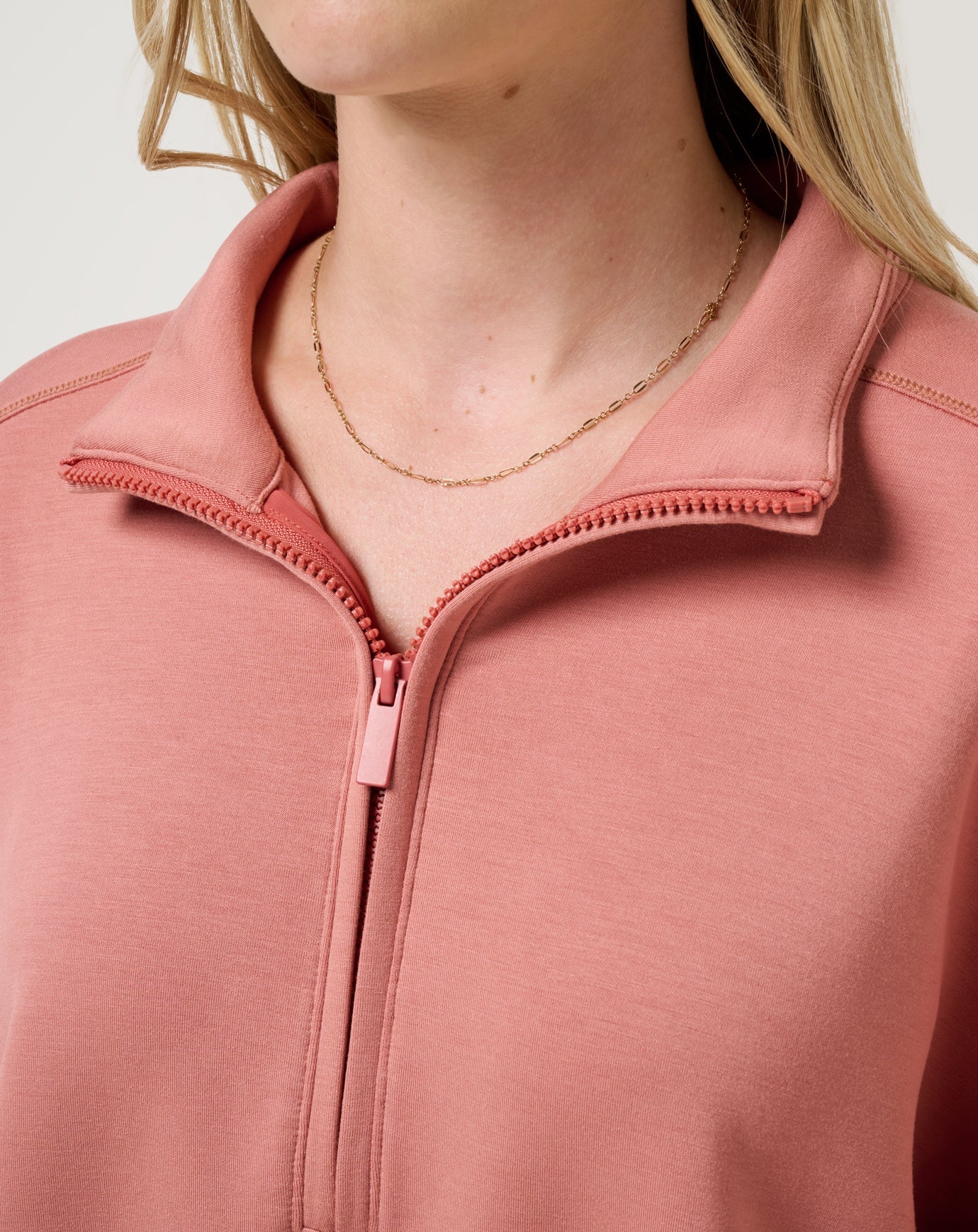 Brick Dust Travis Mathew Skyloft Soft Echo Half Zip