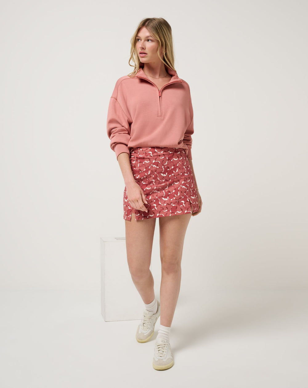 Brick Dust Travis Mathew Skyloft Soft Echo Half Zip