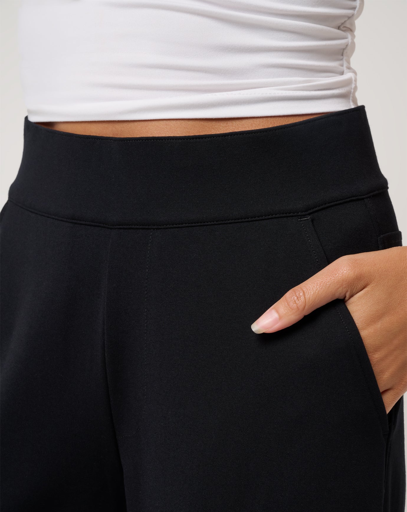 Black Travis Mathew Friday Doubleknit Utility Wide Leg Pant