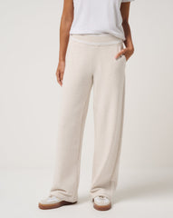 Heather Brazillian Sand Travis Mathew Cloud Fleece Clubside Wide Leg Pant