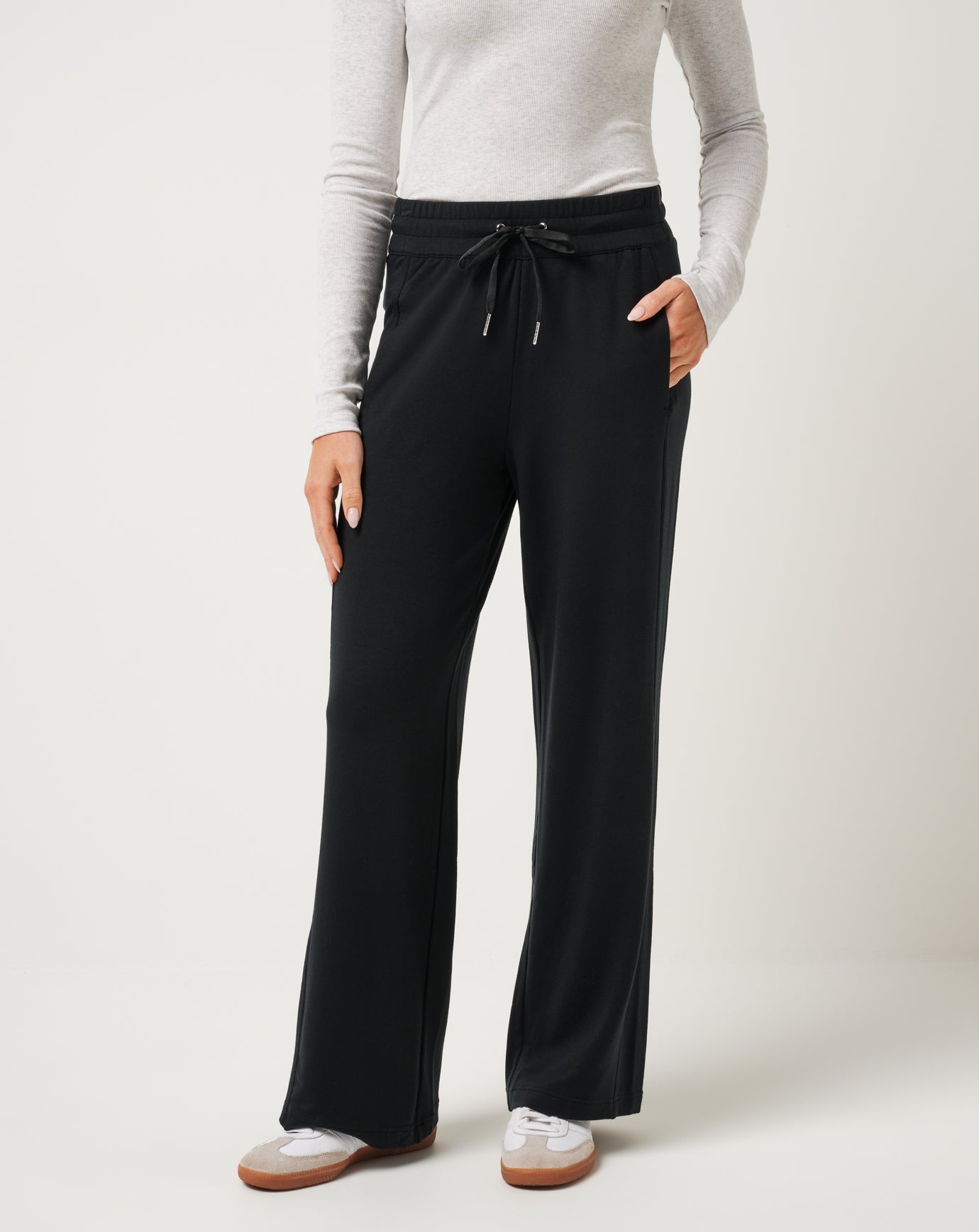 Black Travis Mathew Cloud Terry Wide Leg Pant