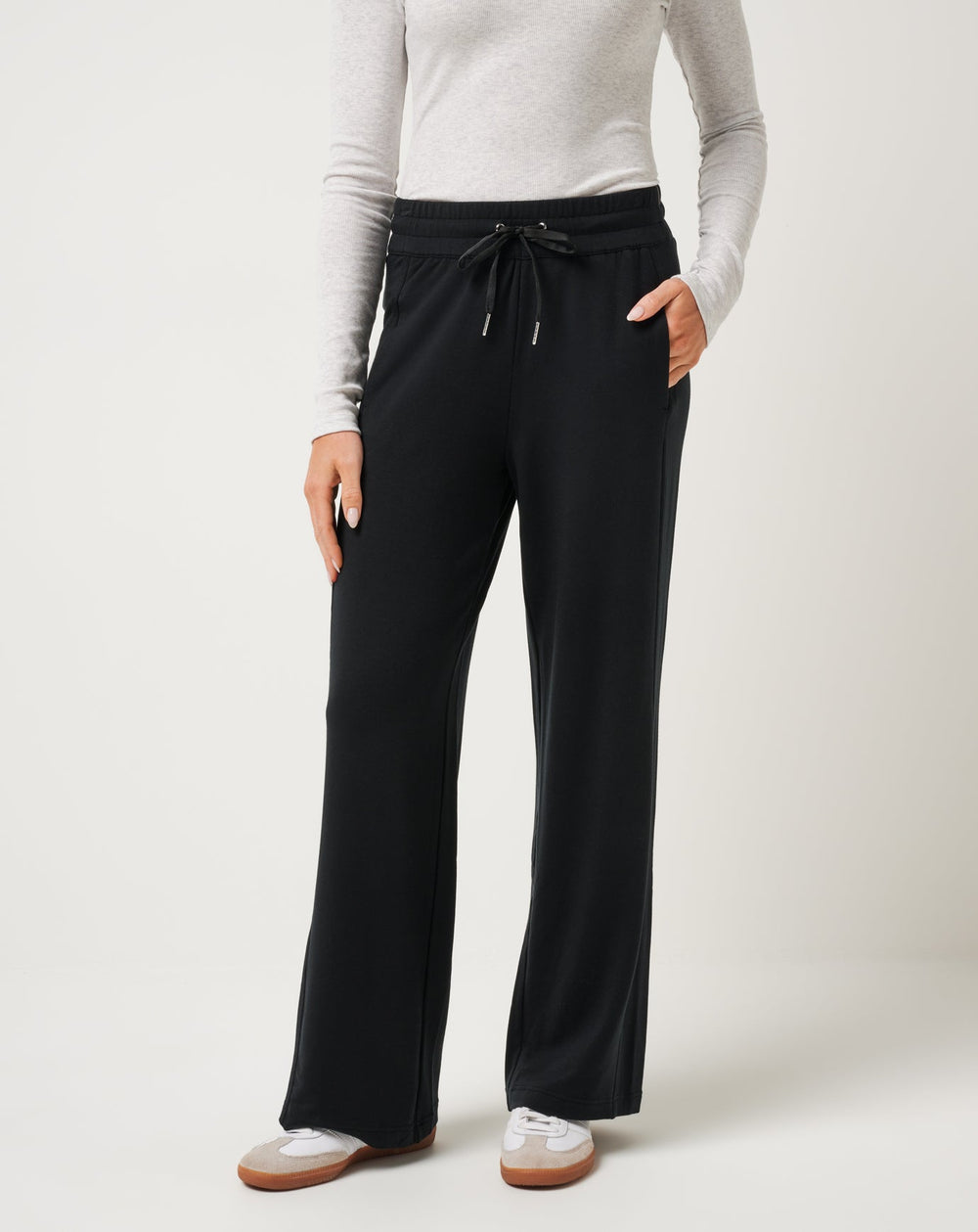 Black Travis Mathew Cloud Terry Wide Leg Pant