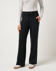 Black Travis Mathew Cloud Terry Wide Leg Pant