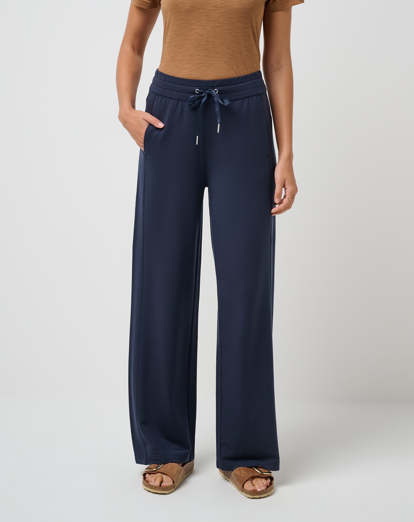 Navy Blazer Travis Mathew Cloud Terry Wide Leg Pant
