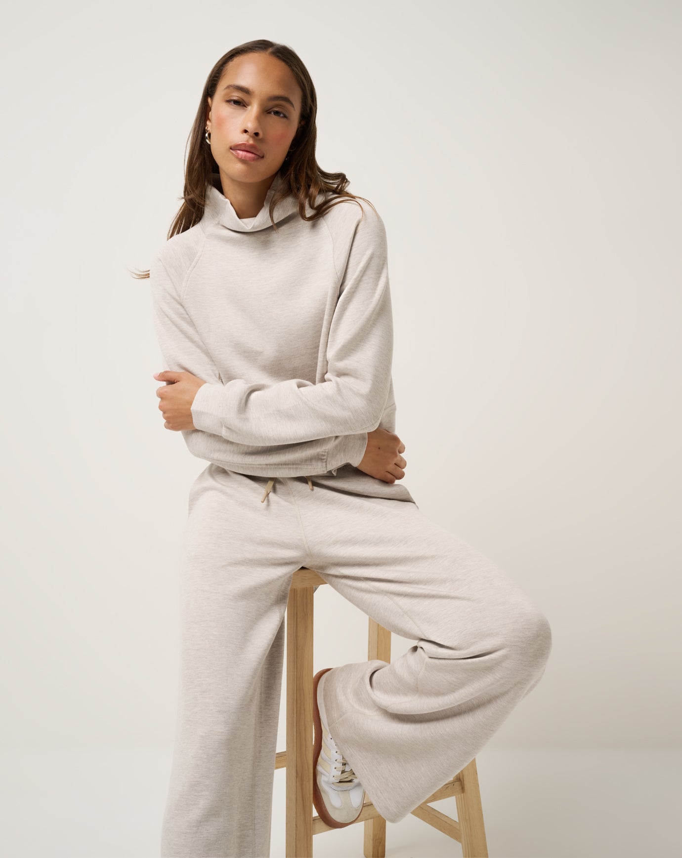 Heather Savannah Tan Travis Mathew Skyloft Soft Wide Leg Pant