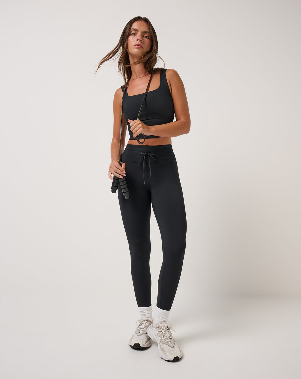 Black Travis Mathew Moveknit Tie Bonded Legging