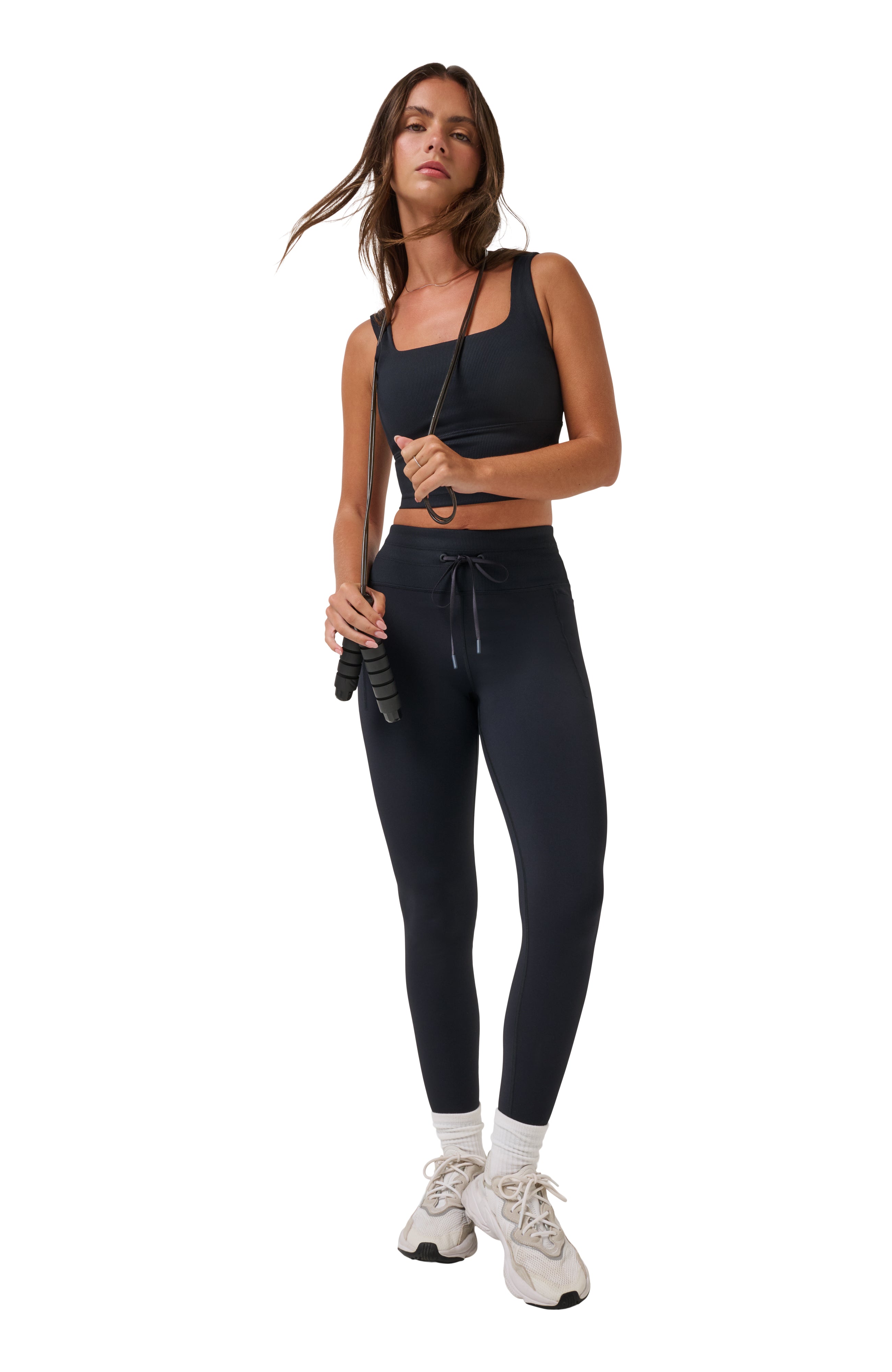 Black Travis Mathew Moveknit Tie Bonded Legging