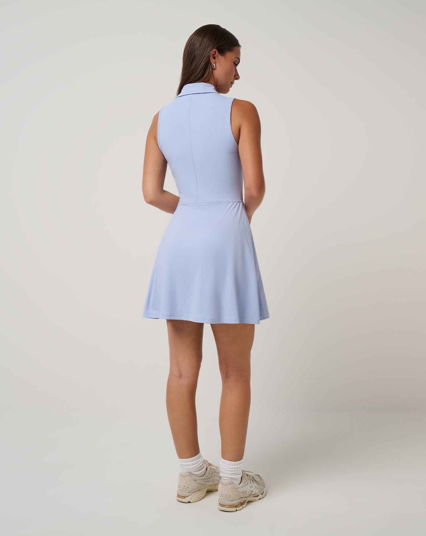 Soft Blue Travis Mathew Moveknit Sleeveless Polo Dress 2.0