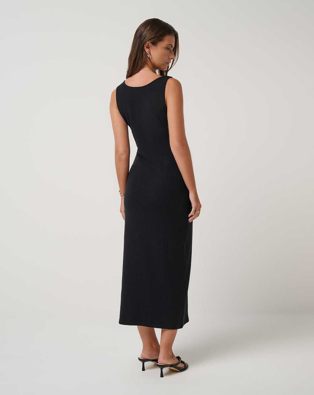 Black Travis Mathew Cloud Rib Button Tank Dress