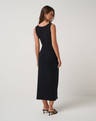 Black Travis Mathew Cloud Rib Button Tank Dress