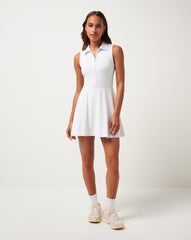 White Travis Mathew Moveknit Sleeveless Polo Dress 2.0