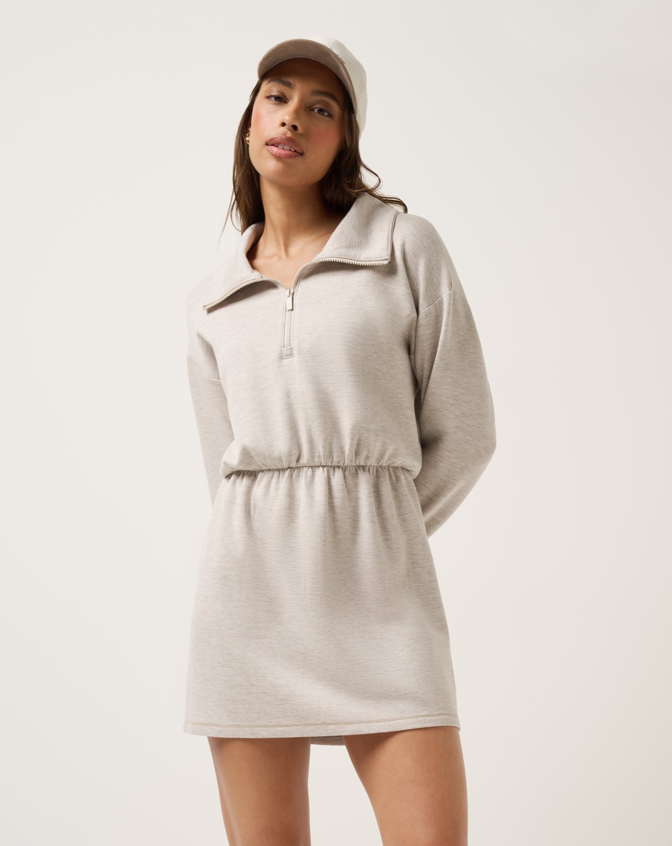 Heather Savannah Tan Travis Mathew Skyloft Soft Zip Dress