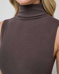 Coffee Grounds Travis Mathew Cloud Rib Mock Neck Dress
