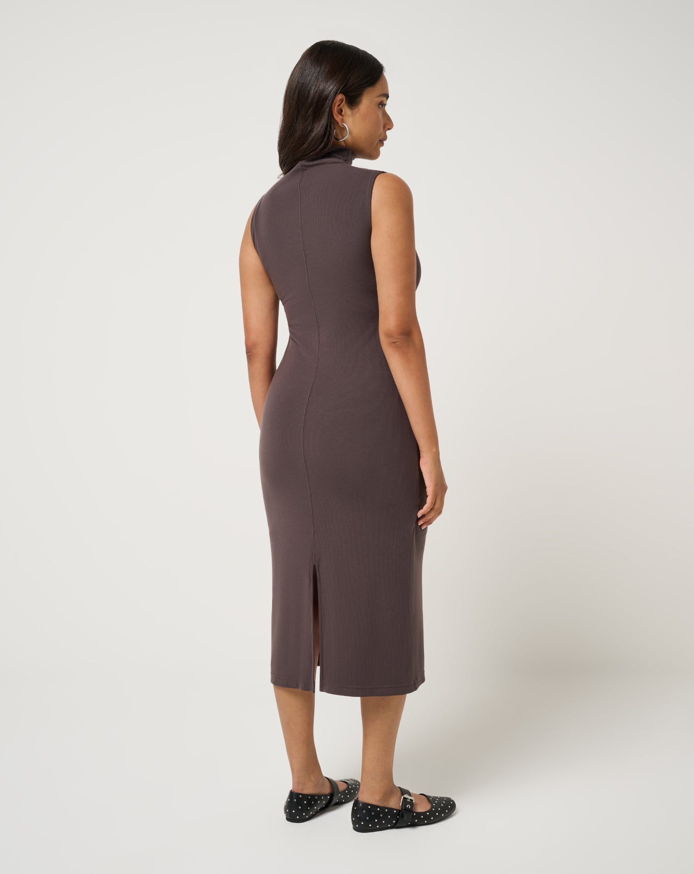 Coffee Grounds Travis Mathew Cloud Rib Mock Neck Dress