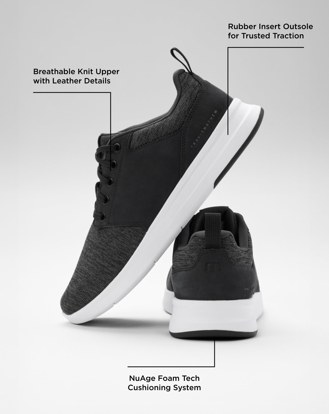 Heather Black/Black Travis Mathew The Daily 3 Shoe