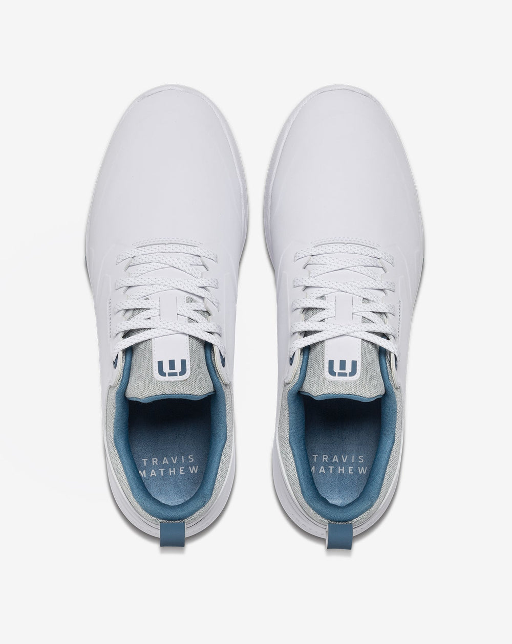 White/Blue Travis Mathew The Daily Pro Plus Golf Shoe
