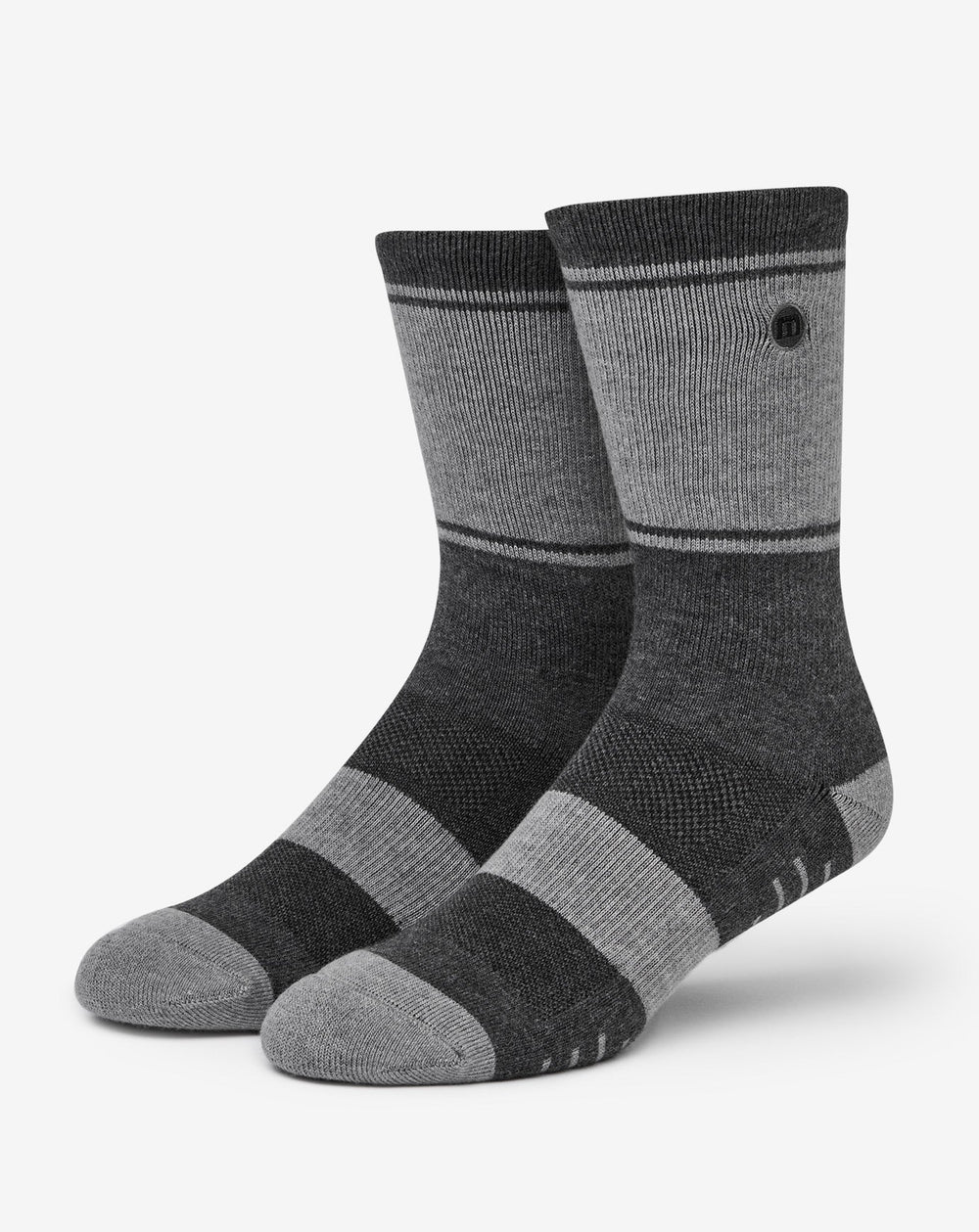 Heather Grey Pinstripe Travis Mathew Baja 2.0 Crew Sock