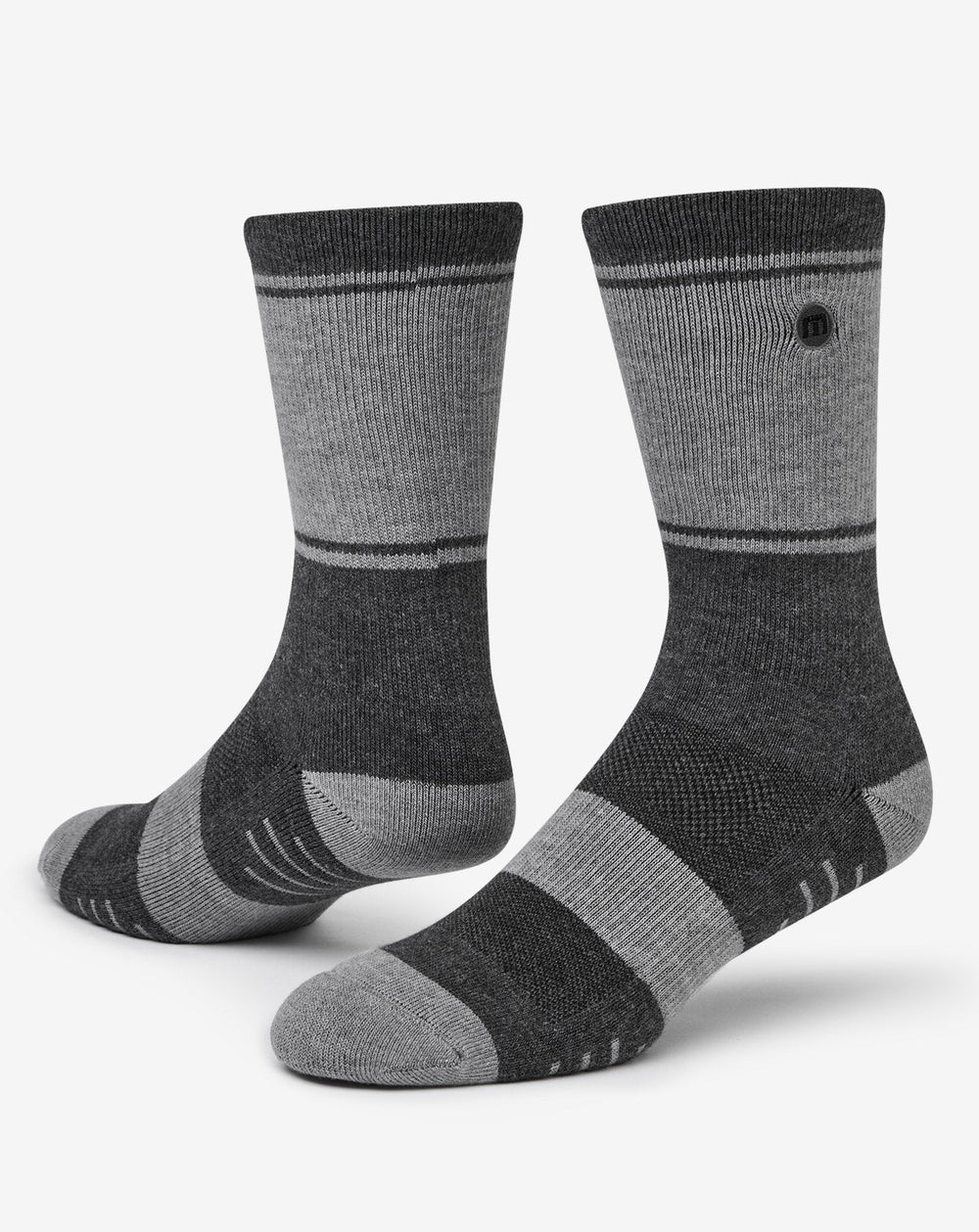 Heather Grey Pinstripe Travis Mathew Baja 2.0 Crew Sock