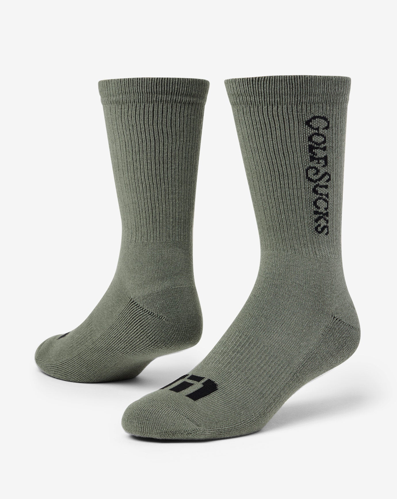Dark Olive Travis Mathew Golf Sucks Crew Sock