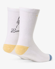 White Travis Mathew Lost Buckets Crew Sock