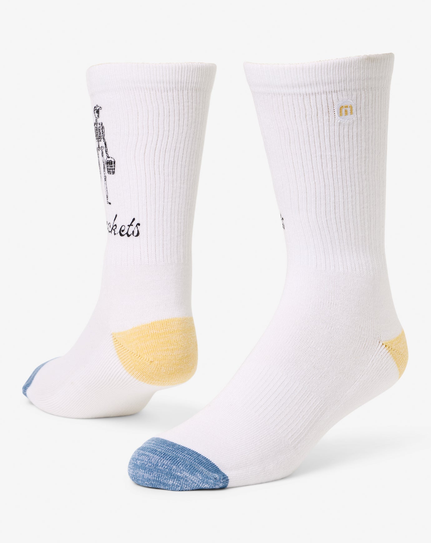White Travis Mathew Lost Buckets Crew Sock