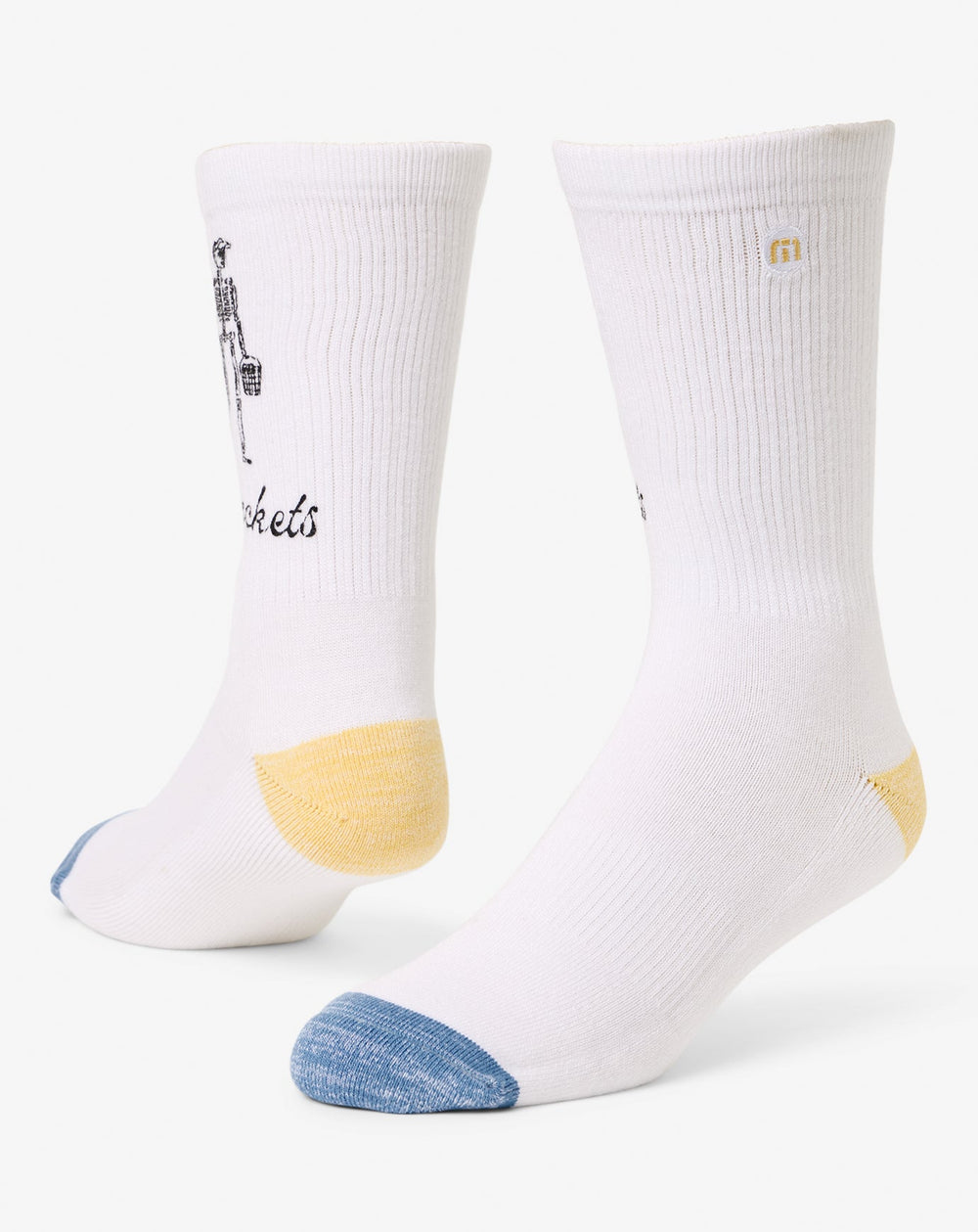 White Travis Mathew Lost Buckets Crew Sock