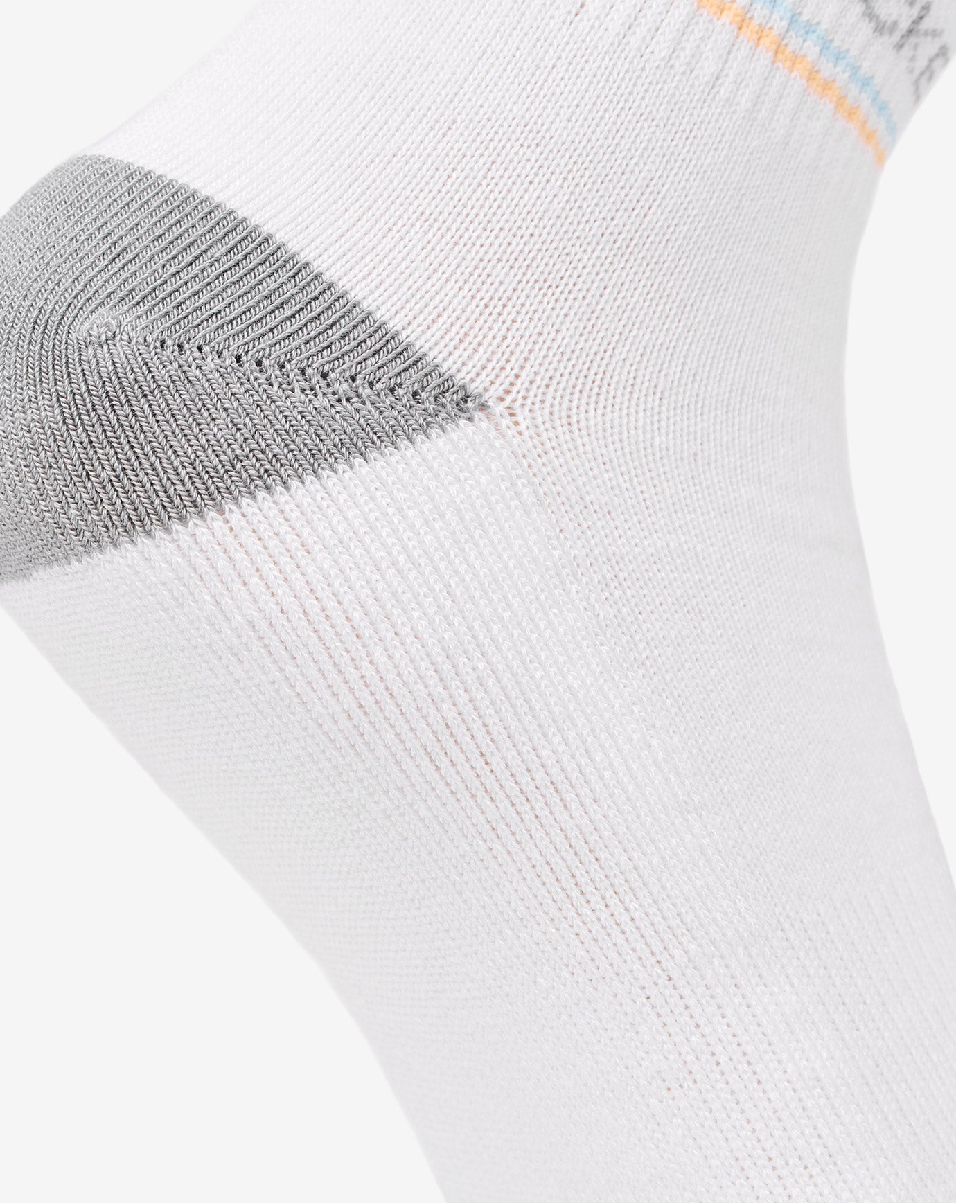White Travis Mathew No Goalie Crew Sock