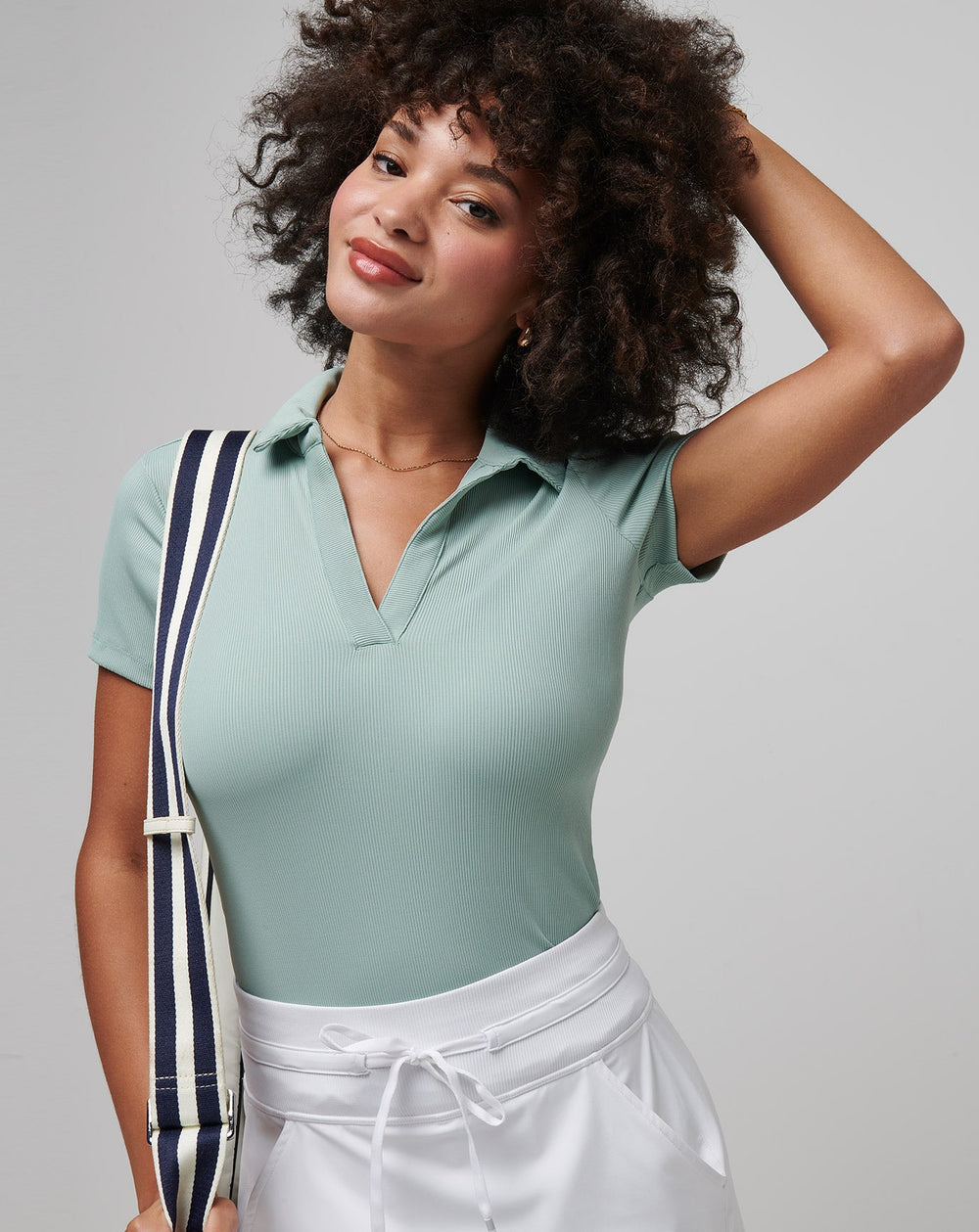 Jade Travis Mathew Moveknit Vneck Polo