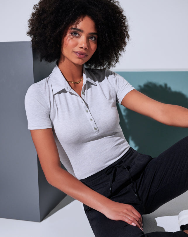 Heather Light Grey Travis Mathew Featherweight Active Polo