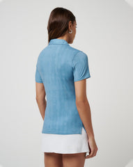 Smoke Blue Multi Travis Mathew Featherweight Active Printed Polo