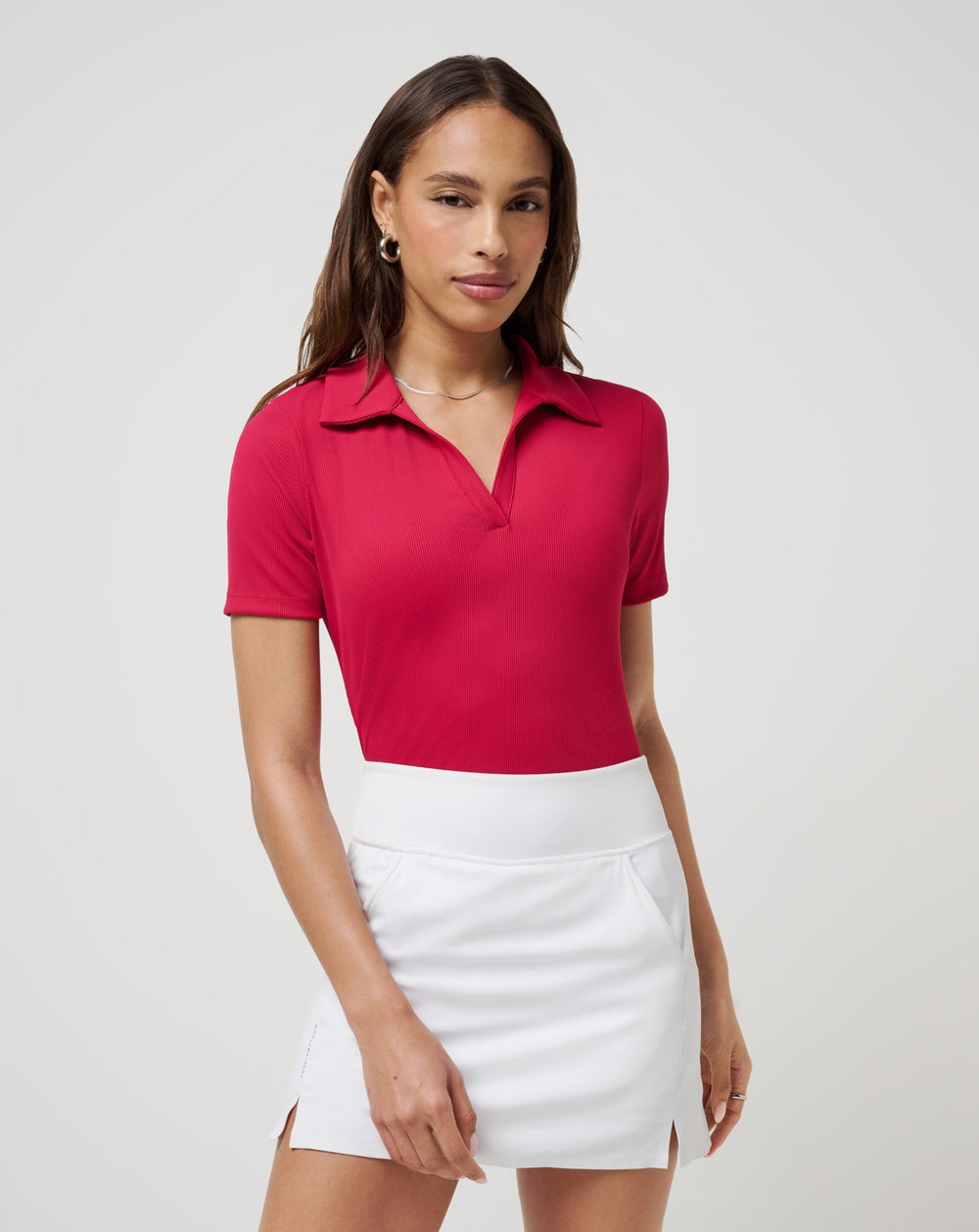 Persian Red Travis Mathew Moveknit Vneck Polo
