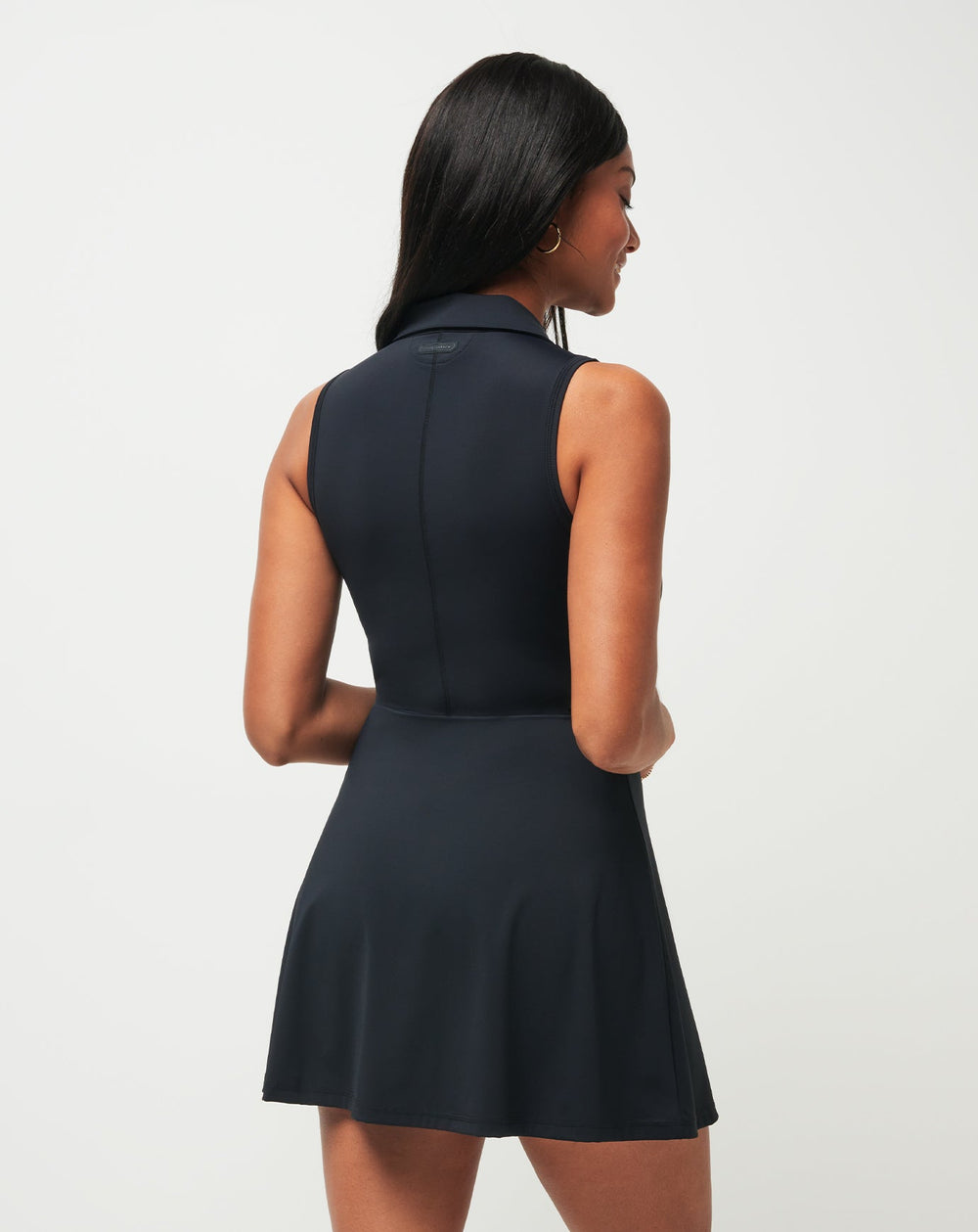 Black Travis Mathew Moveknit Sleeveless Polo Dress