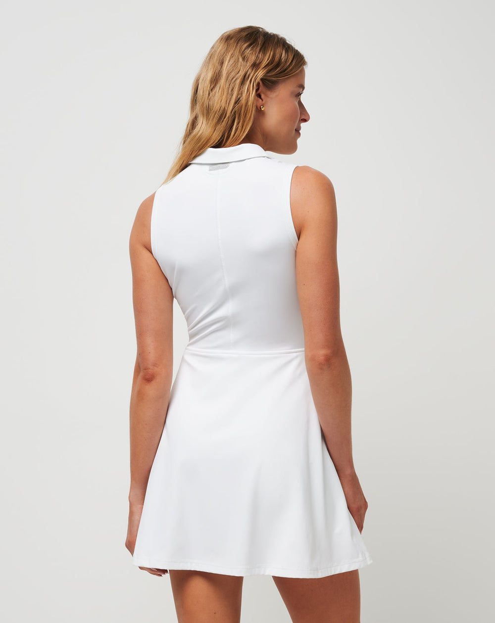 White Travis Mathew Moveknit Sleeveless Polo Dress