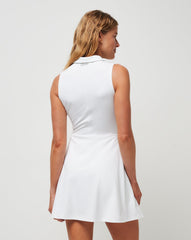 White Travis Mathew Moveknit Sleeveless Polo Dress