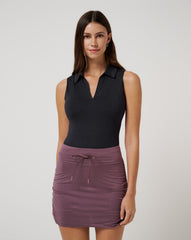 Heather Black Travis Mathew Skyline Polo Bodysuit