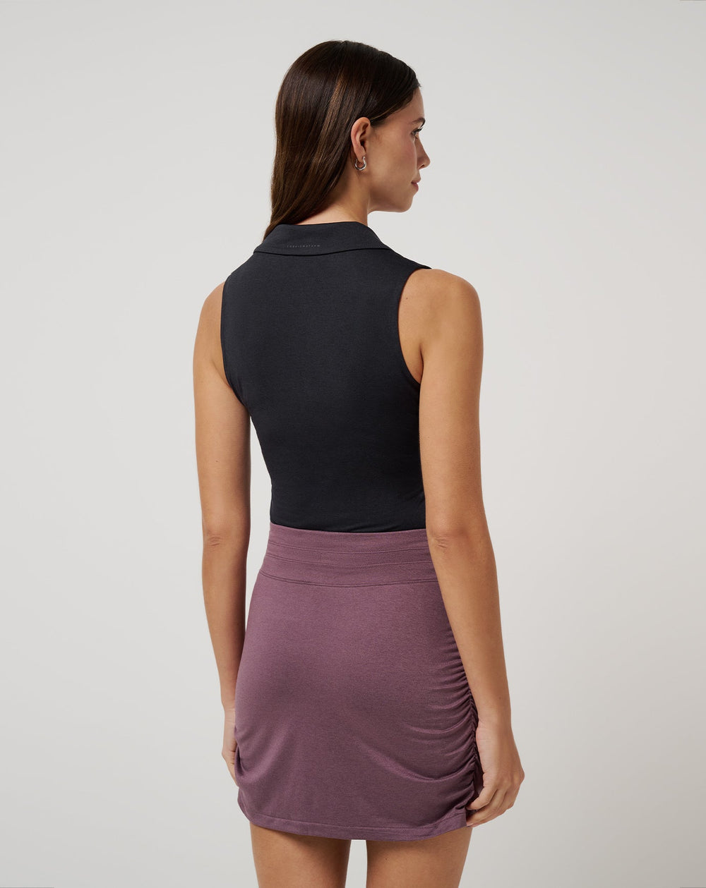 Heather Black Travis Mathew Skyline Polo Bodysuit