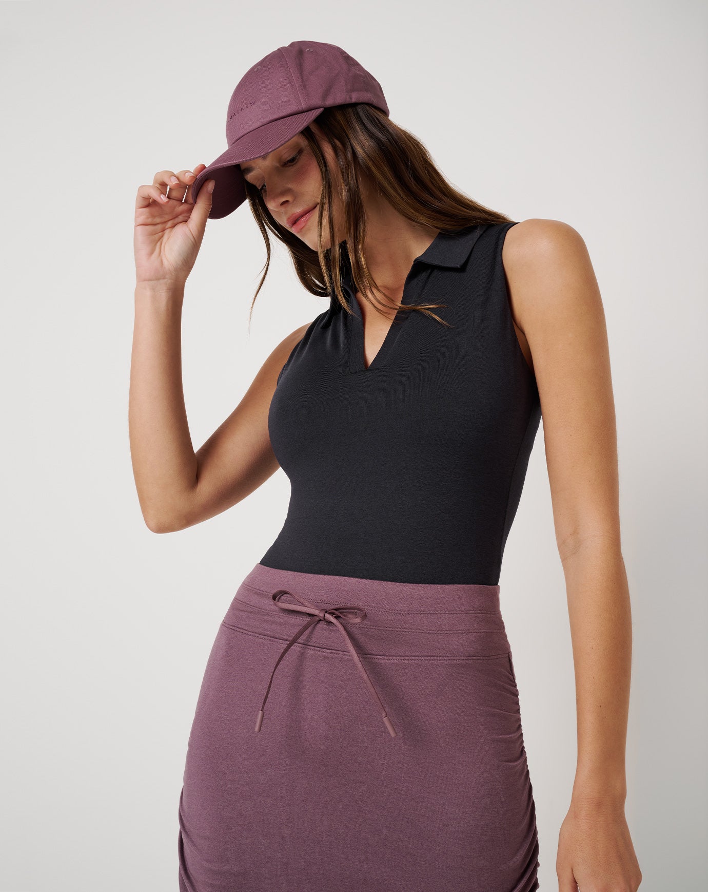 Heather Black Travis Mathew Skyline Polo Bodysuit