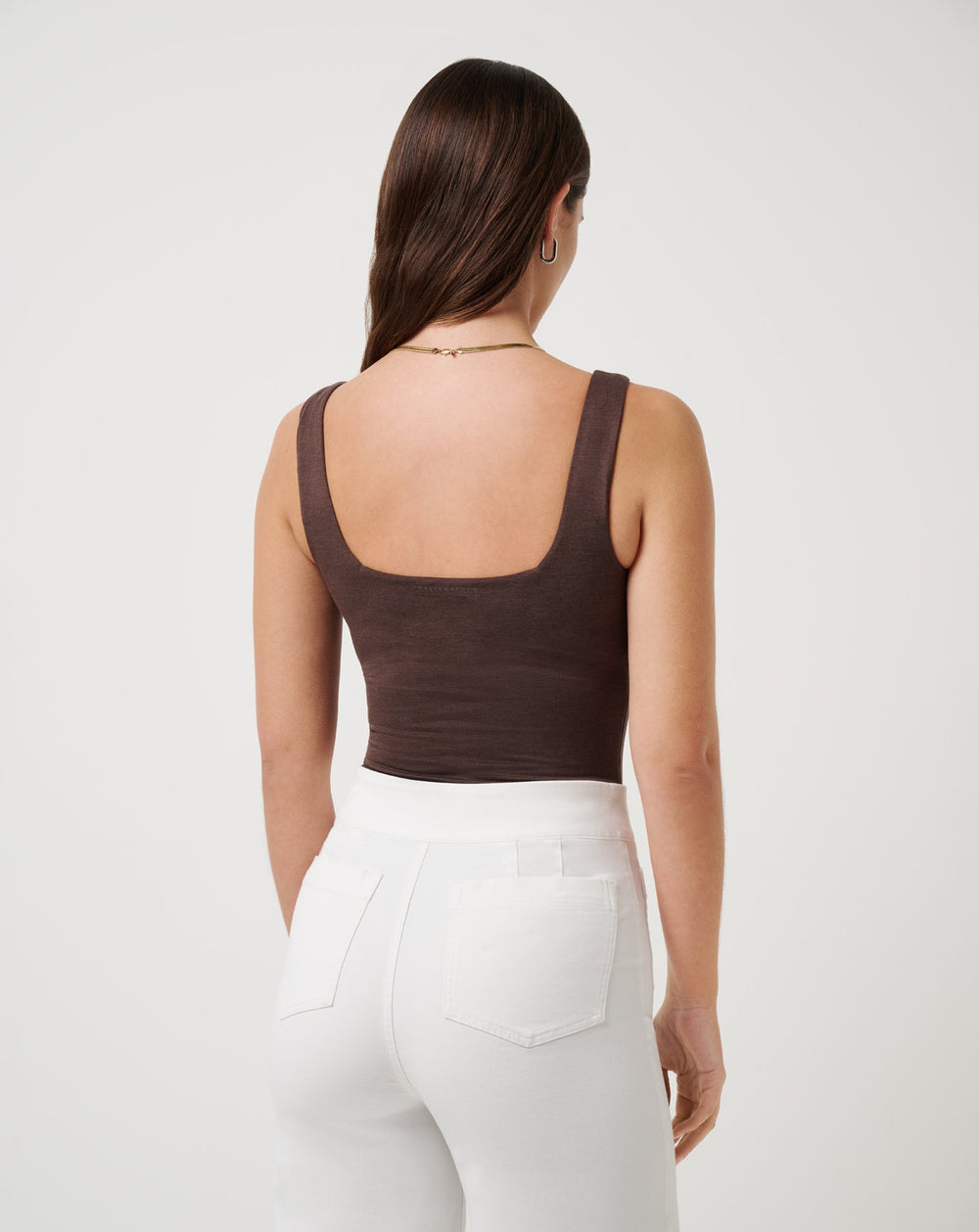 Heather Coffee Grounds Travis Mathew Skyline Tank Bodysuit