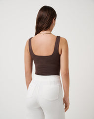 Heather Coffee Grounds Travis Mathew Skyline Tank Bodysuit