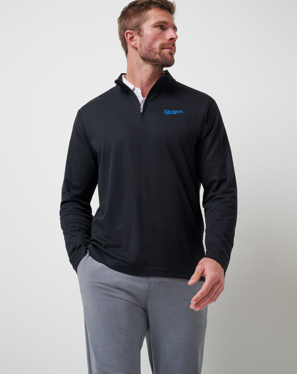 Black Travis Mathew Los Angeles Dodgers Time To Tailgate Quarter Zip