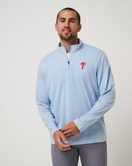 Heather Blue Travis Mathew Philadelphia Phillies Time To Tailgate Quarter Zip