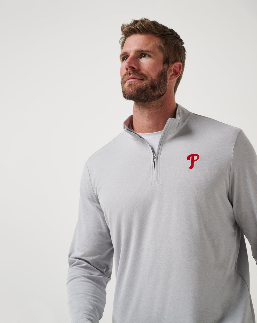 Heather Grey Travis Mathew Philadelphia Phillies Time To Tailgate Quarter Zip