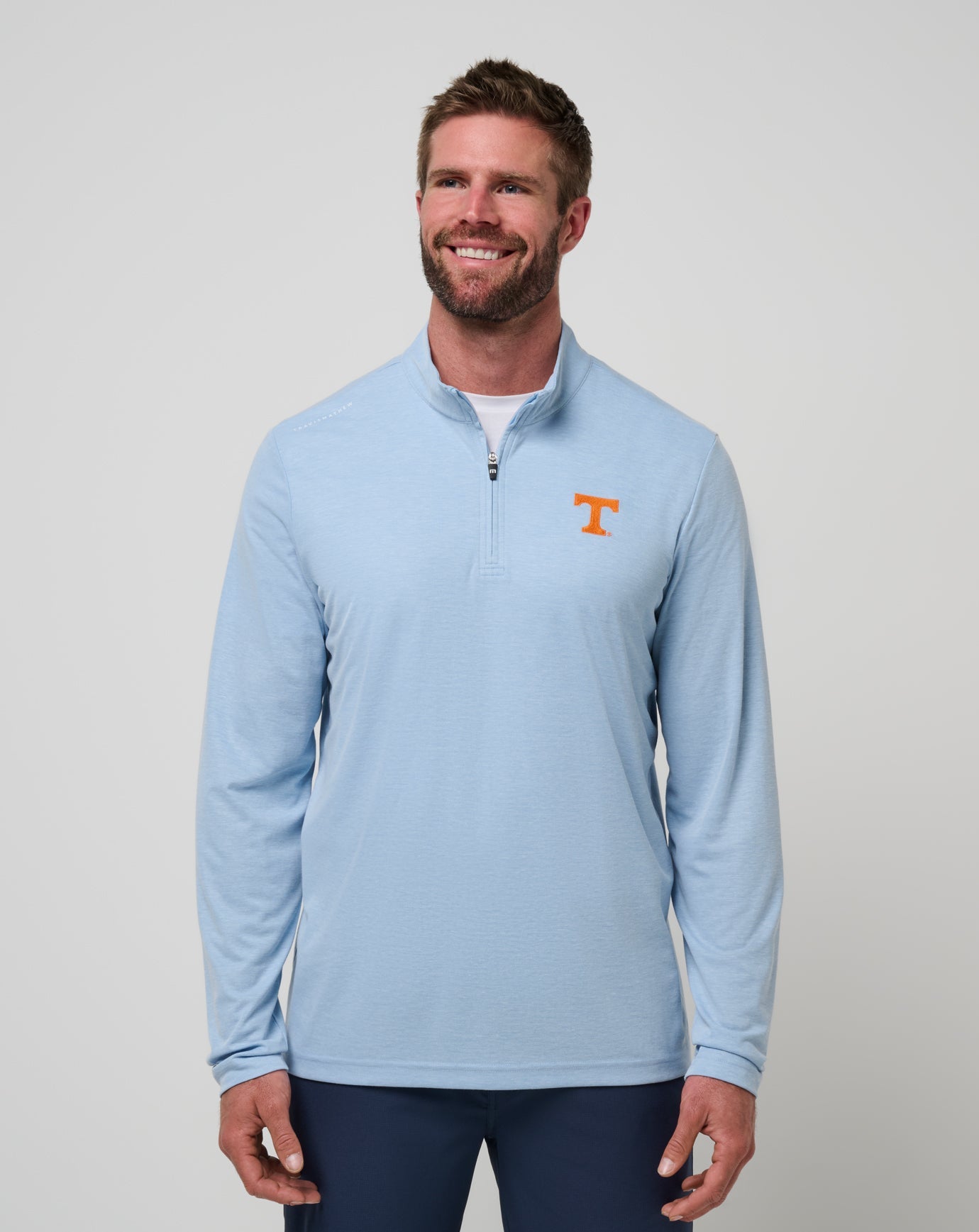 Heather Blue Travis Mathew Tennessee Time To Tailgate Quarter Zip