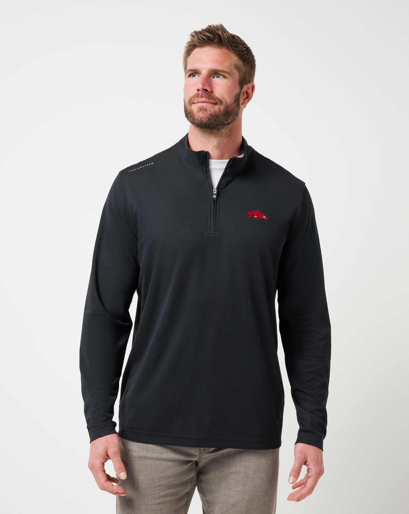 Black Travis Mathew Arkansas Time To Tailgate Quarter Zip