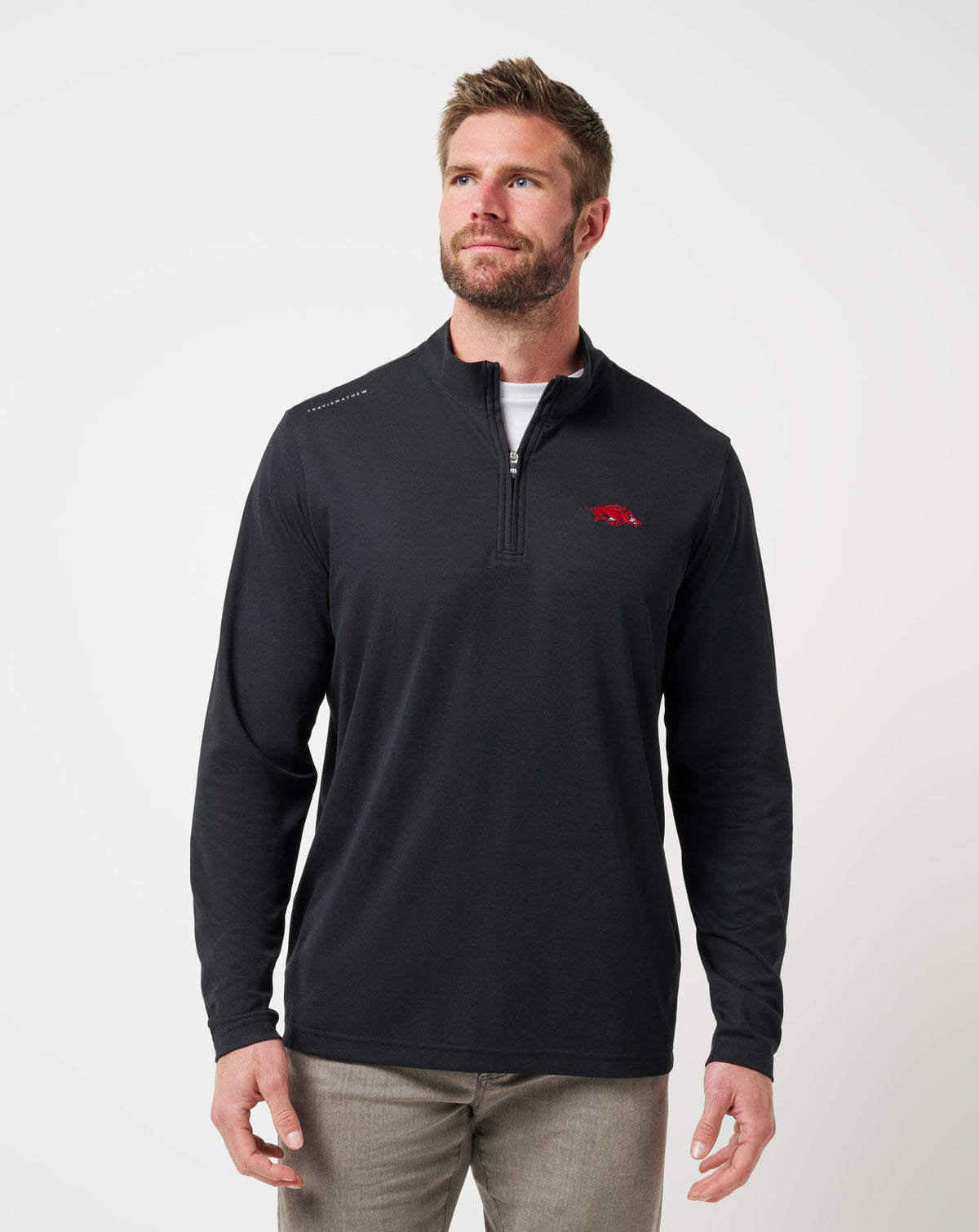 Black Travis Mathew Arkansas Time To Tailgate Quarter Zip