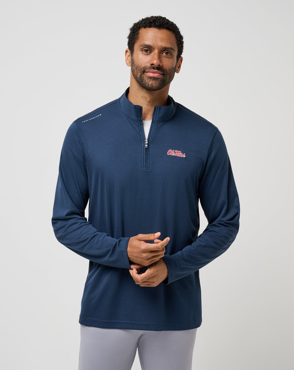 Navy Travis Mathew Mississippi Time To Tailgate Quarter Zip