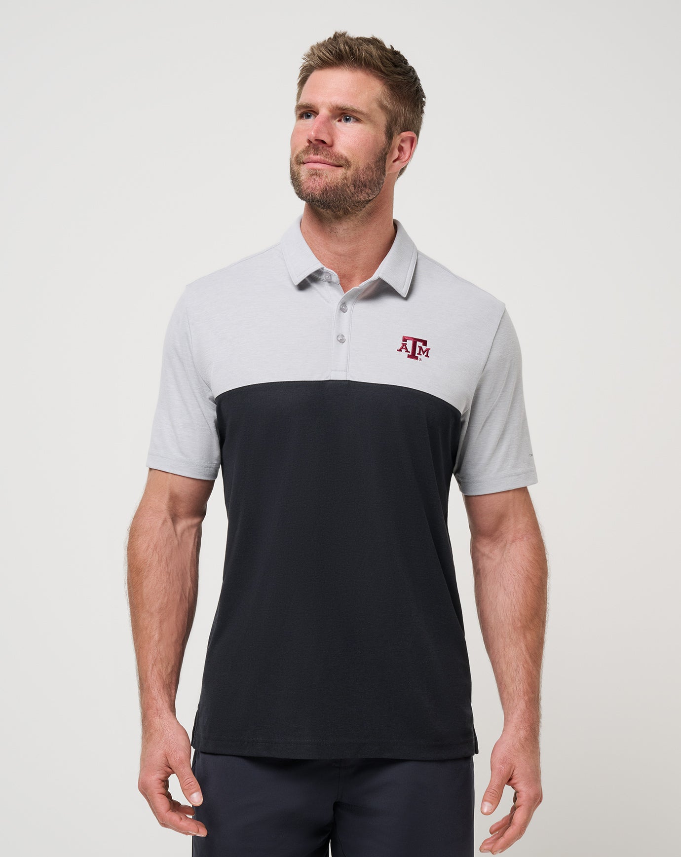 Heather Grey/Black Travis Mathew Texas A&M Drop Back Polo
