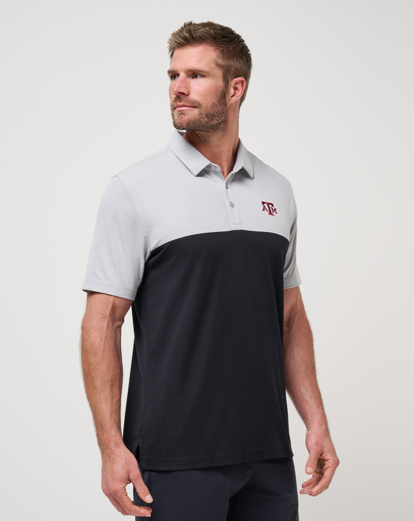 Heather Grey/Black Travis Mathew Texas A&M Drop Back Polo