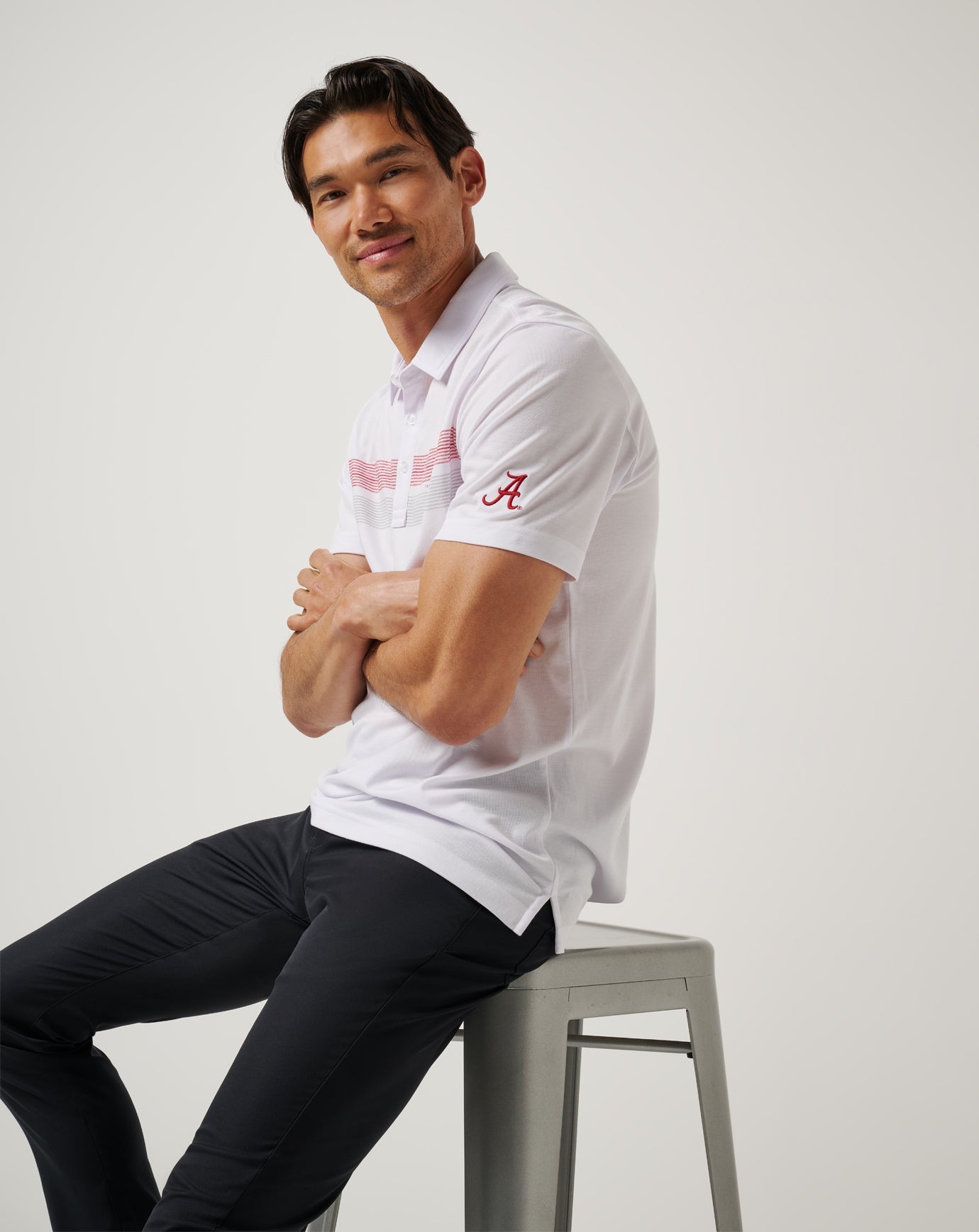White/Crimson Travis Mathew Alabama Top Recruit Polo