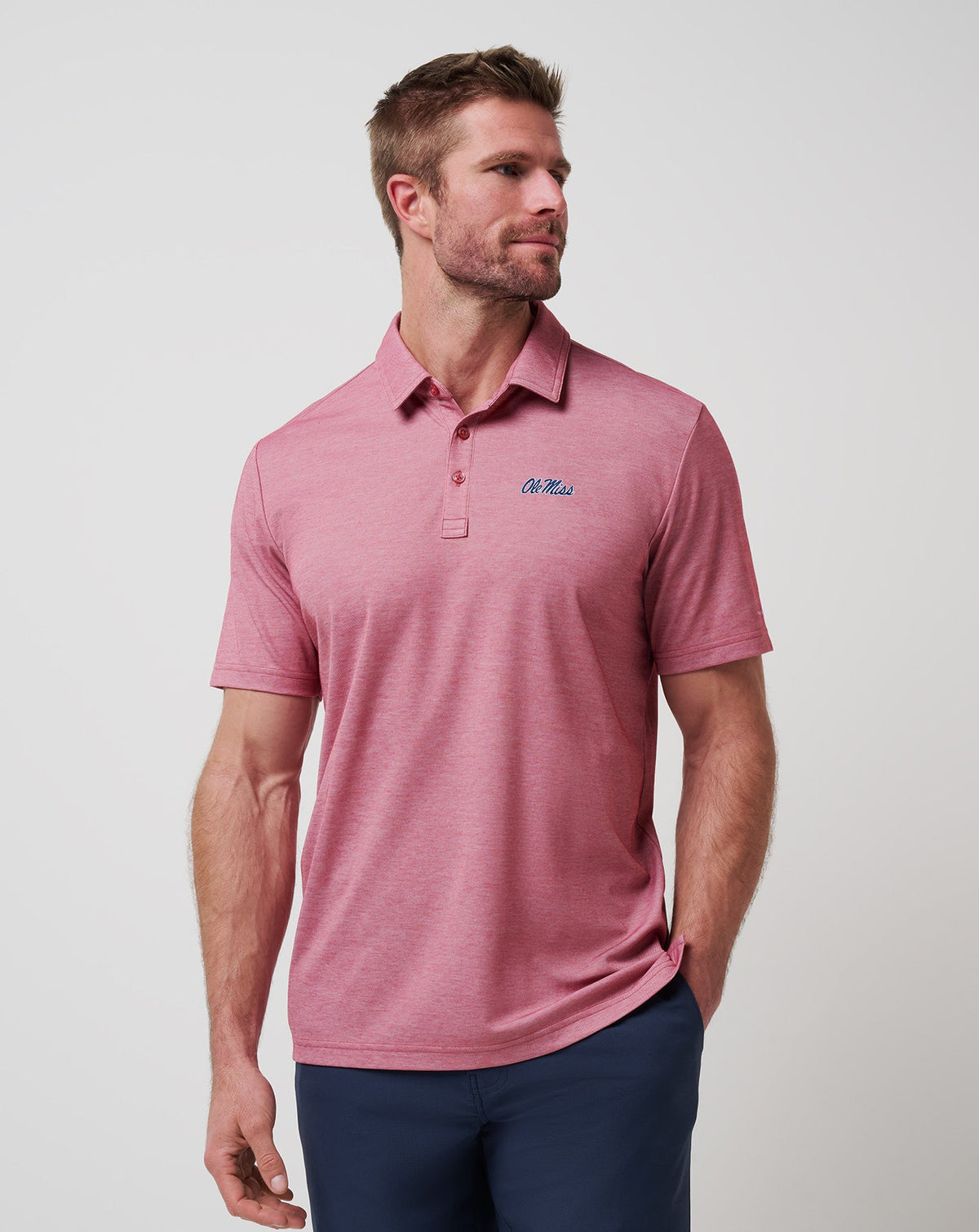 Heather Red Travis Mathew Mississippi School Pride Polo
